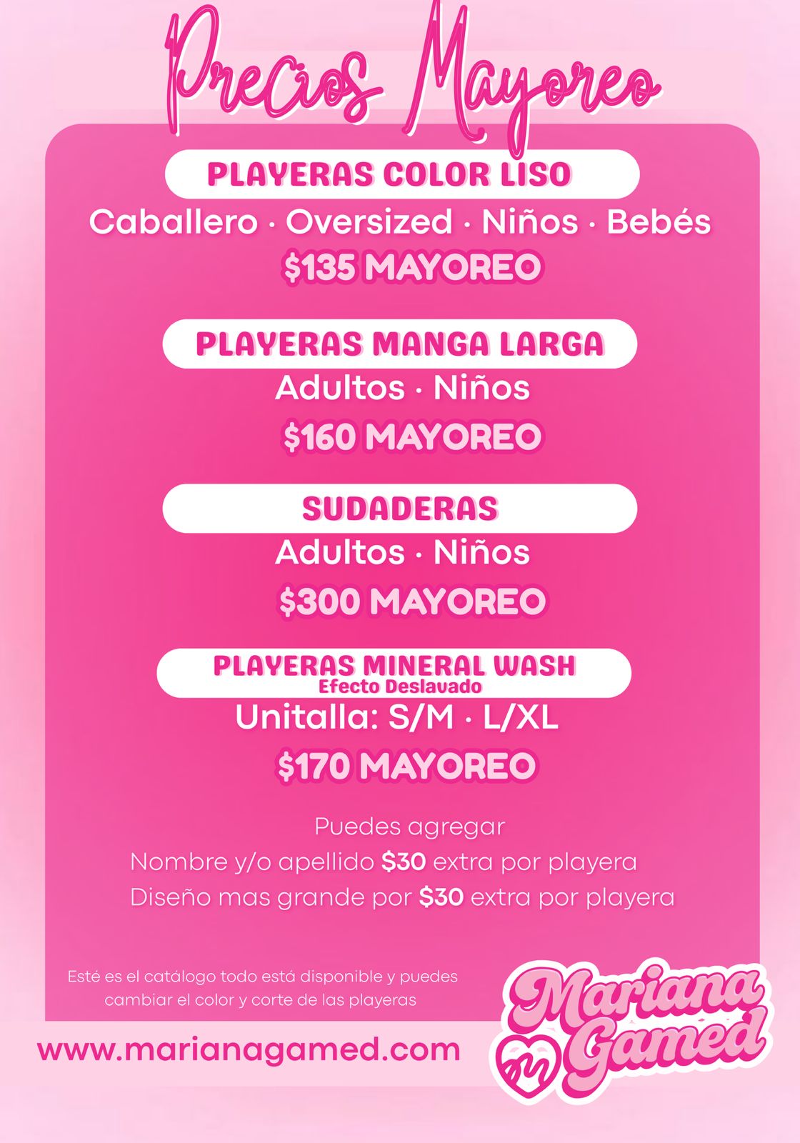 Precios mayoreo